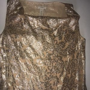 J. Crew metallic cowl neck top